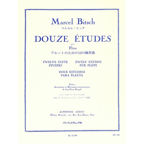 Bitsch - 12 Etudes For Flute (Softcover Book)