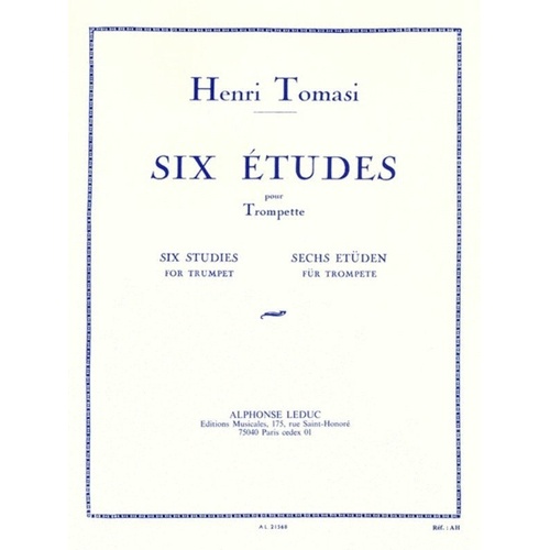 Tomasi 6 Etudes for Trumpet by Alphonse Leduc