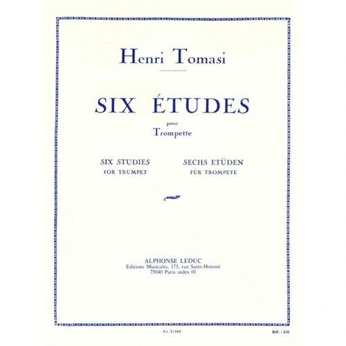 TOMASI 6 Etudes for Trumpet by Henri Tomasi, Published by Alphonse Leduc