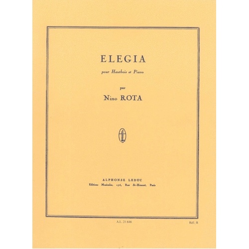 Rota - Elegia For Oboe /Piano (Softcover Book)
