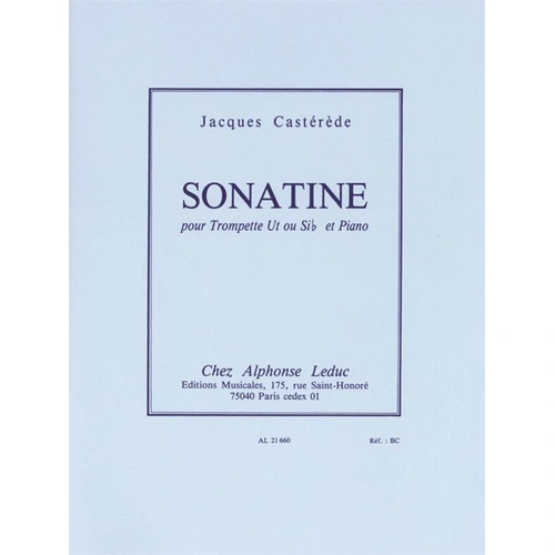 Casterede - Sonatina for Trumpet and Piano, 96 Pages, Alphonse Leduc