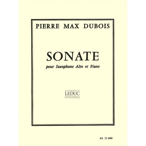 Dubois - Sonata For Alto Sax/Piano (Softcover Book)