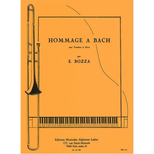 Bozza - Hommage a Bach for Trombone and Piano