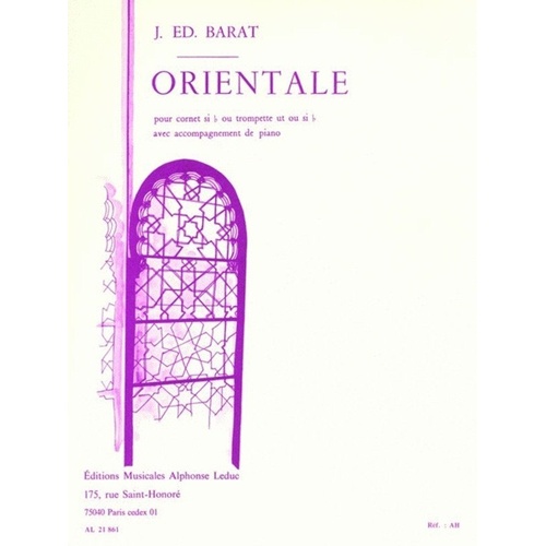 Barat - Orientale for Trumpet/Piano by Joseph Edouard Barat