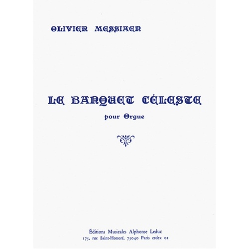 Messiaen - Le Banquet Celeste For Organ (Softcover Book)