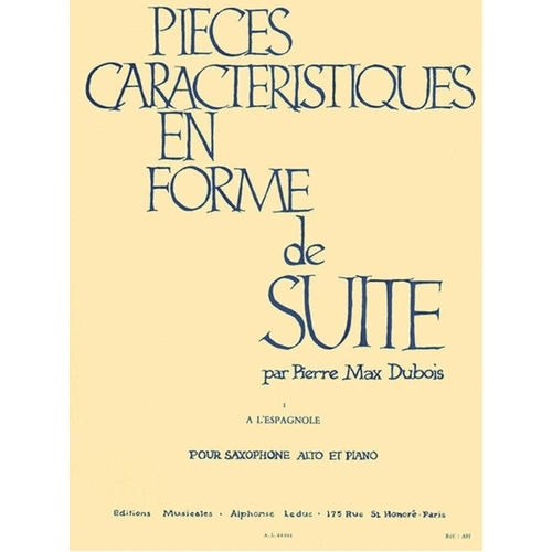 Dubois - A L'Espagnole Op 77 No 1 for Alto Saxophone and Piano