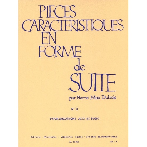Dubois - Pieces Characteristiques Op 77 No 2 Alto Sax/Piano (Softcover Book)