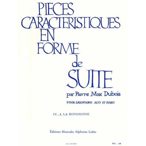 Dubois - Pieces Characteristiques Op. 77 No. 4 for Alto Saxophone and Piano