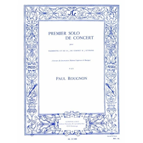 First Concert Solo for Trumpet and Piano by Paul Rougnon