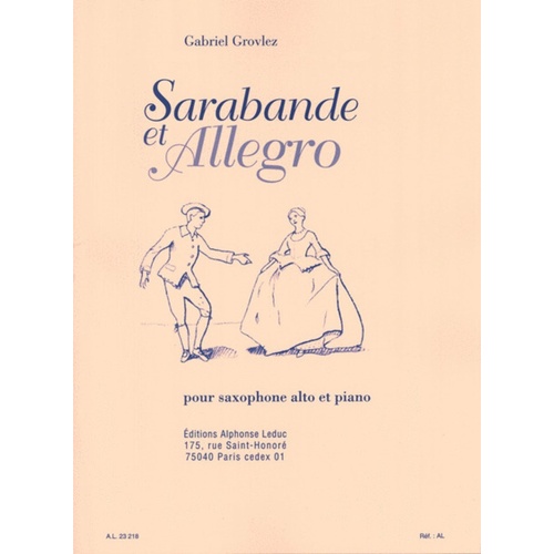 Grovlez - Sarabande And Allegro Alto Sax/Piano (Softcover Book)