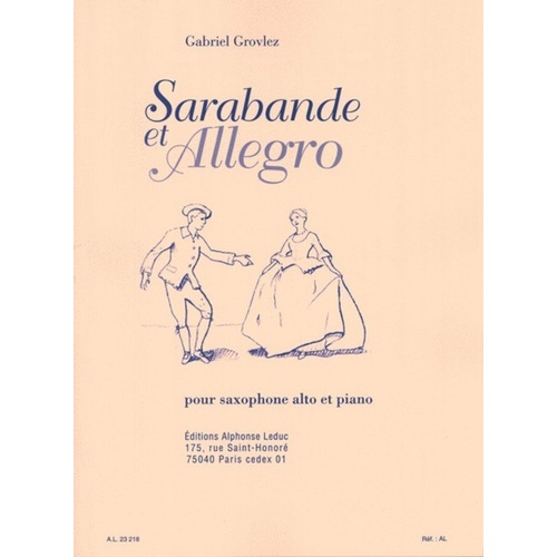 Grovlez - Sarabande and Allegro for Alto Saxophone and Piano