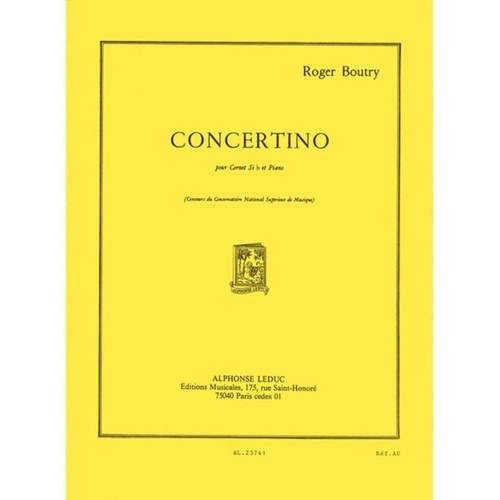 Boutry Concertino for Trumpet and Piano, Published 1966, Alphonse Leduc, 96 Pages