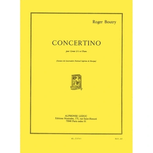 Boutry Concertino for Trumpet and Piano, 1966 Edition, Alphonse Leduc, 96 Pages