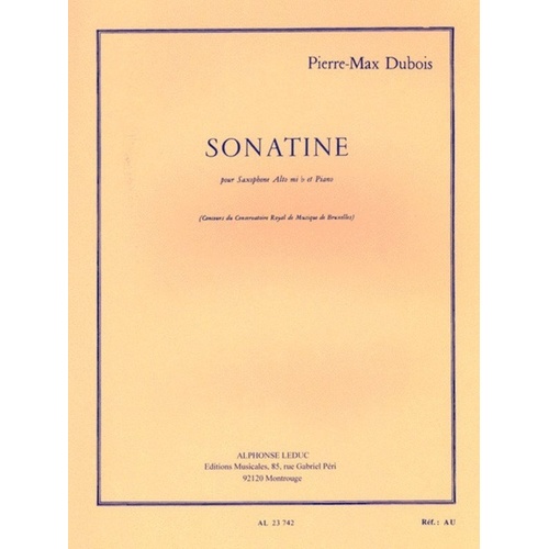 Dubois Sonatine for Alto Saxophone and Piano