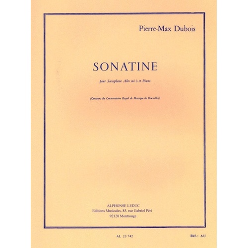 Dubois - Sonatine Alto Sax/Piano (Softcover Book)