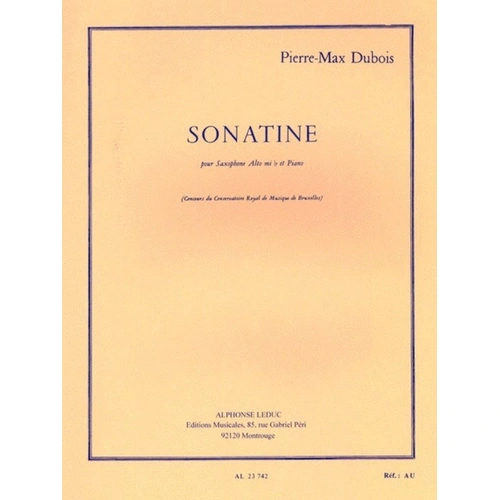 Dubois Sonatine for Alto Saxophone and Piano
