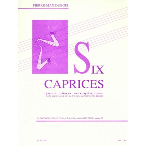 Dubois - 6 Caprices For Two Saxophones (Softcover Book)