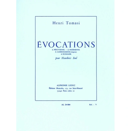 Evocations for Oboe by Henri Tomasi, Alphonse Leduc, 128 Pages