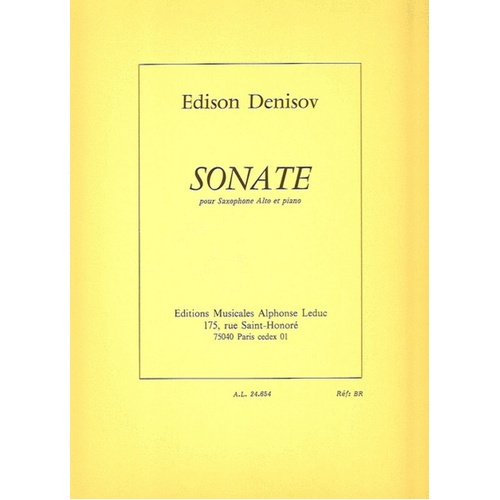 Denisov - Sonata For Alto Sax/Piano (Softcover Book)