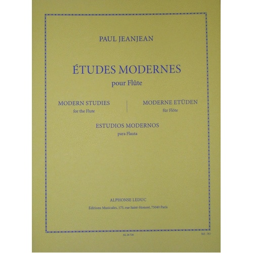 Etudes Modernes For Flute (Softcover Book)