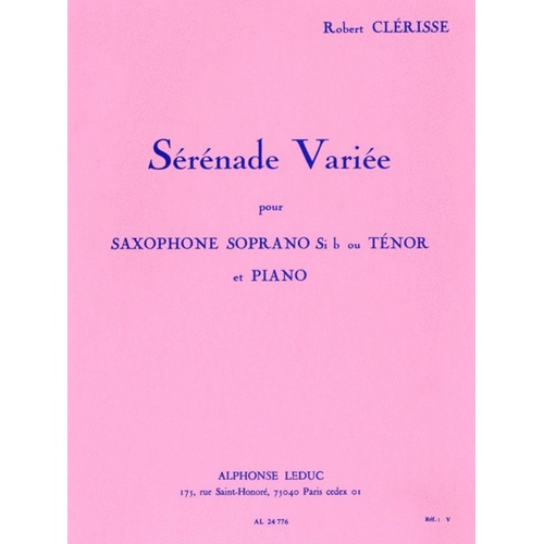 Serenade Variee For B Flat Saxophone And Piano (Softcover Book)