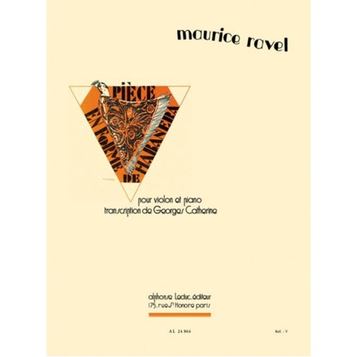 Piece En Forme De Habanera for Violin and Piano by Maurice Ravel, 96 Pages, Alphonse Leduc