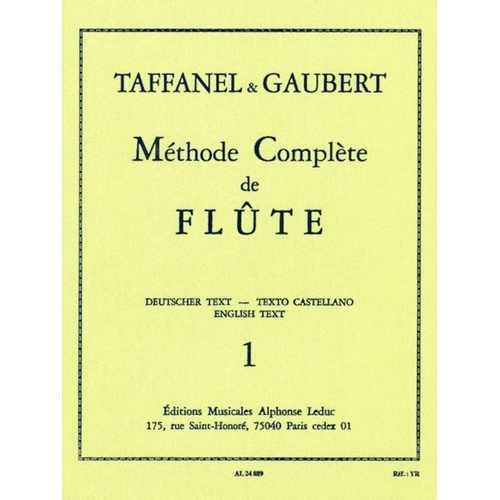 Complete Method for Flute Vol. 1 by Taffanel and Gaubert
