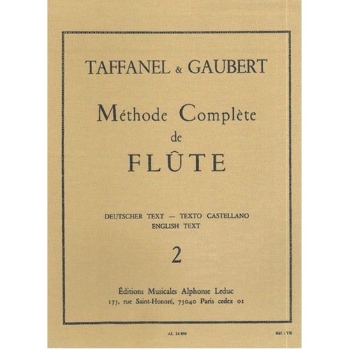 Taffanel/Gaubert - Complete Method For Flute Vol 2 (Softcover Book)