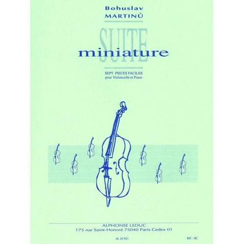 Martinu - Miniature Suite For Cello/Piano (Softcover Book)