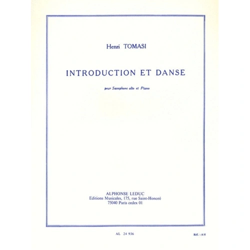 Tomasi - Introduction et Danse for Alto Saxophone and Piano