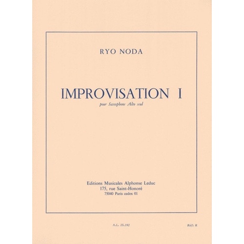 Noda Improvisation 1 for Alto Saxophone and Piano by Ryo Noda, Alphonse Leduc