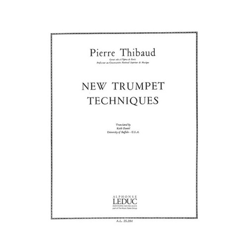Thibaud New Trumpet Techniques Solos Book by Pierre Thibaud - Alphonse Leduc