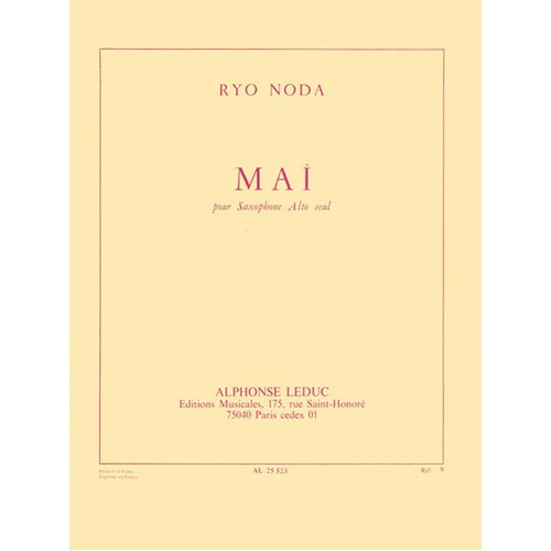 Mai Alto Saxophone Solo (Softcover Book)