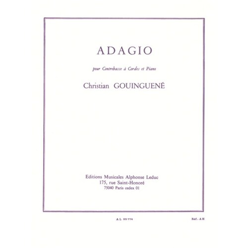 Gouinguene - Adagio For Double Bass/Piano (Softcover Book)