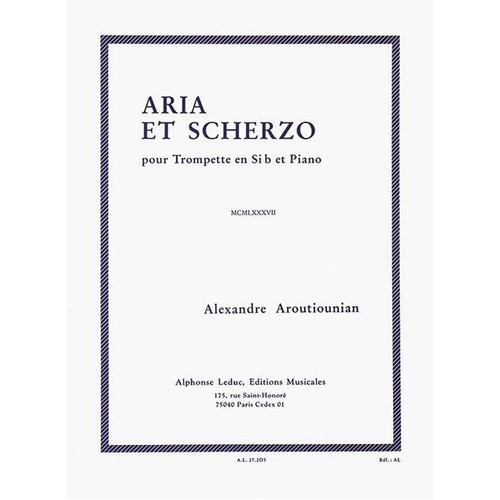 Aria Et Scherzo Trumpet (Softcover Book)