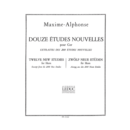 12 Etudes Nouvelles for Horn Solo by Maxime-Alphonse - Leduc Sheet Music