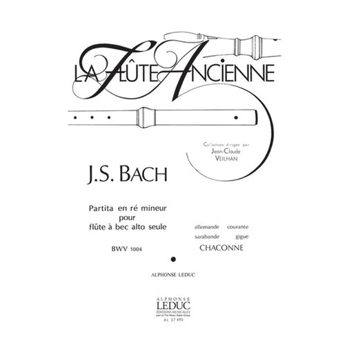 Partita In D Minor Bwv 1004 Treble Recorder (Softcover Book)
