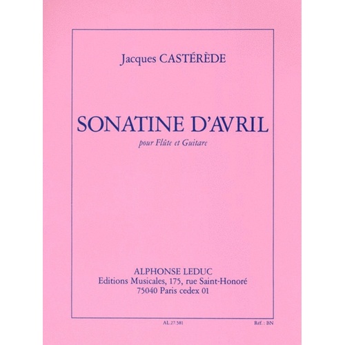 Casterede - Sonatine Of April For Flute/Guitar (Softcover Book)