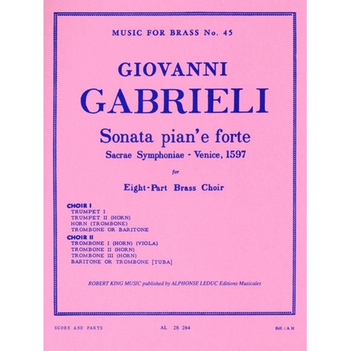 Gabrieli - Sonata Piane Forte Brass Octet (Music Score/Parts)