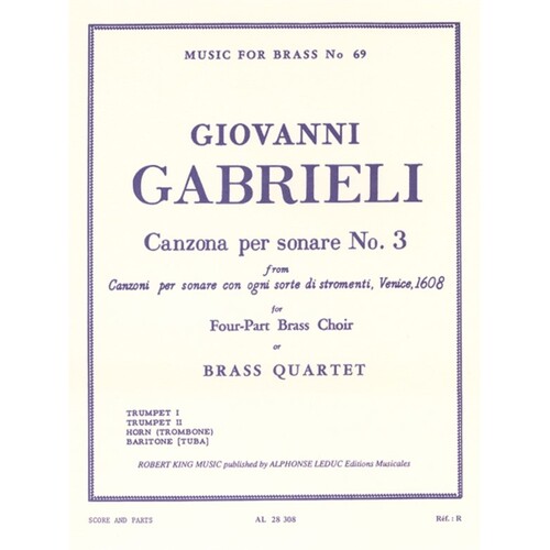 Gabrieli - Canzona Per Sonare No 3 Brass Quartet