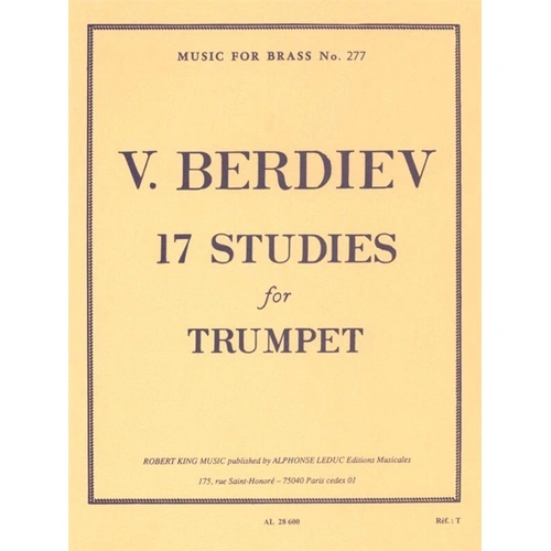 Berdiev 17 Studies for Trumpet Solo by Alphonse Leduc