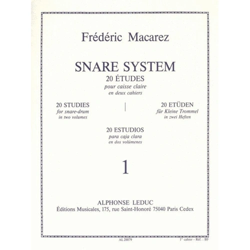 Nare System 20 Studies for Snare Drum Vol 1 by Frederic Macarez