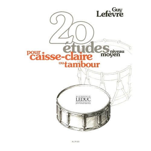 Lefevre - 20 Etudes Niveau Moyen Snare Drum (Softcover Book)