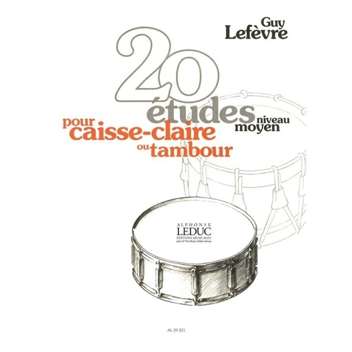 Lefevre 20 Etudes Niveau Moyen for Snare Drum - 96 Pages