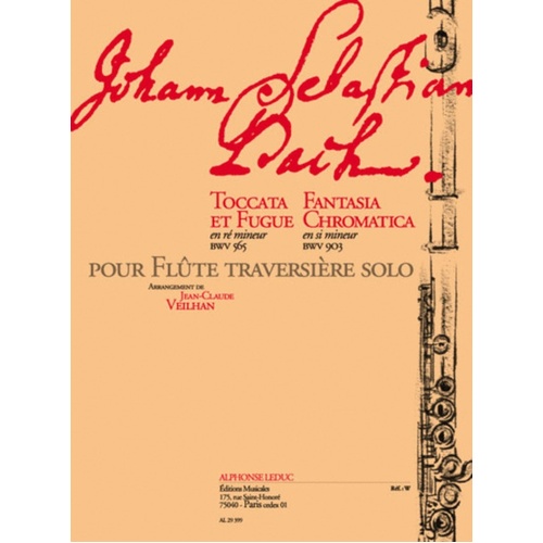 Toccata and Fugue/Fantasia Chromatica For Flute (Softcover Book)