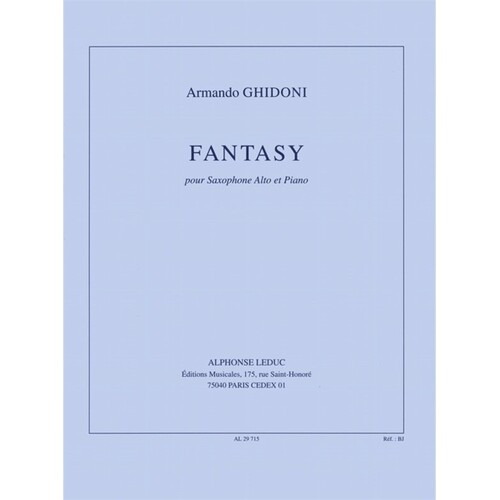 Ghidoni - Fantasy For Alto Sax/Piano (Softcover Book)