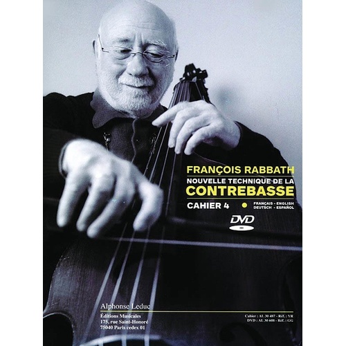 New Technique for Double Bass Volume 4 Book/DVD by Francois Rabbath