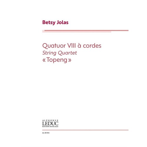Jolas - Quatuor Viii Topeng For String Quartet Sc/Pts Score/Parts (Viola|Cello|2 Violins)