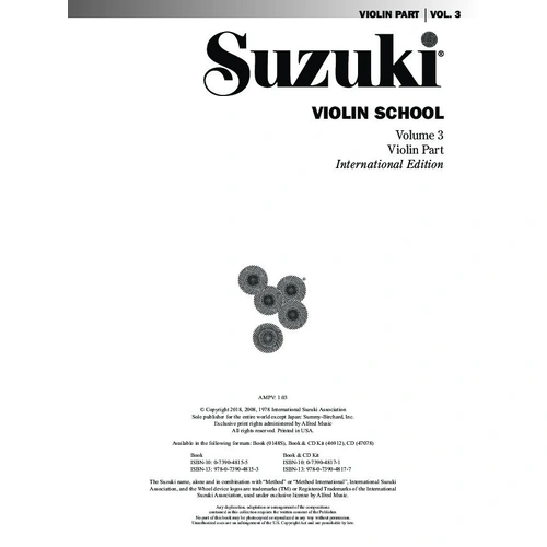 Suzuki Violin School Volume 3 Violin Part