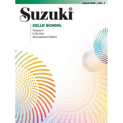 Suzuki Cello School Vol. 4 Cello Part by Dr. Shinichi Suzuki, Alfred Music, 16 pages, International Edition, Federation Festivals 2020-2024 selection